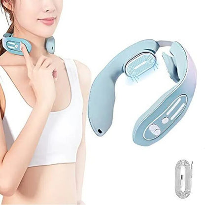 Device,Intelligent Neck Massager with Heat Blue Hot